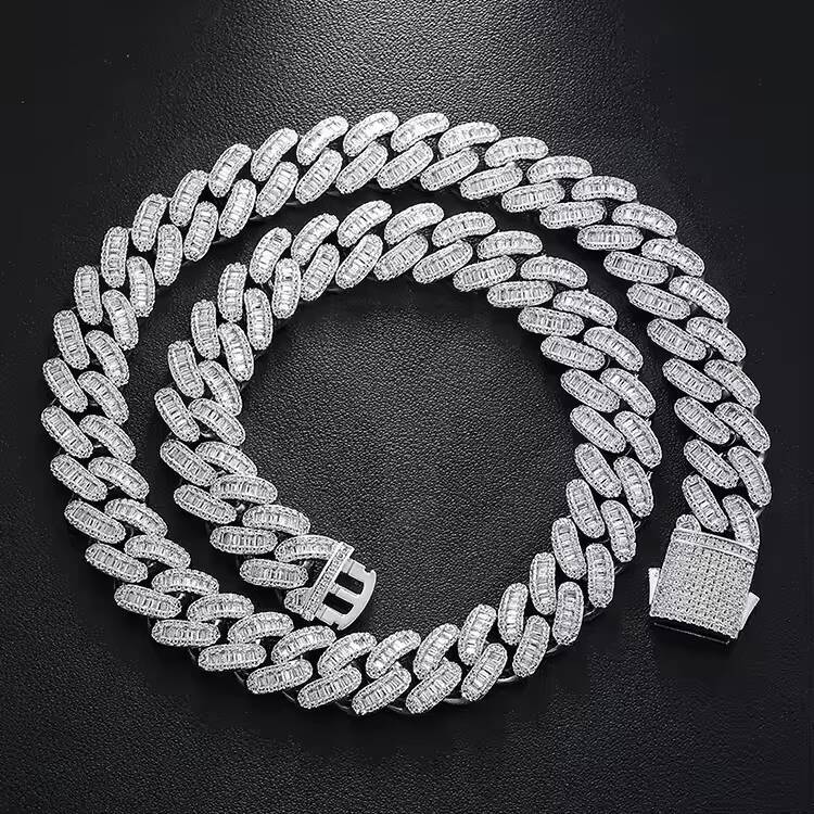 Luxury 16mm Brass 5A Moissanite Diamond Heavy Iced Out Miami Cuban Link Chain Hip Hop Jewelry Gift for Mens Wedding