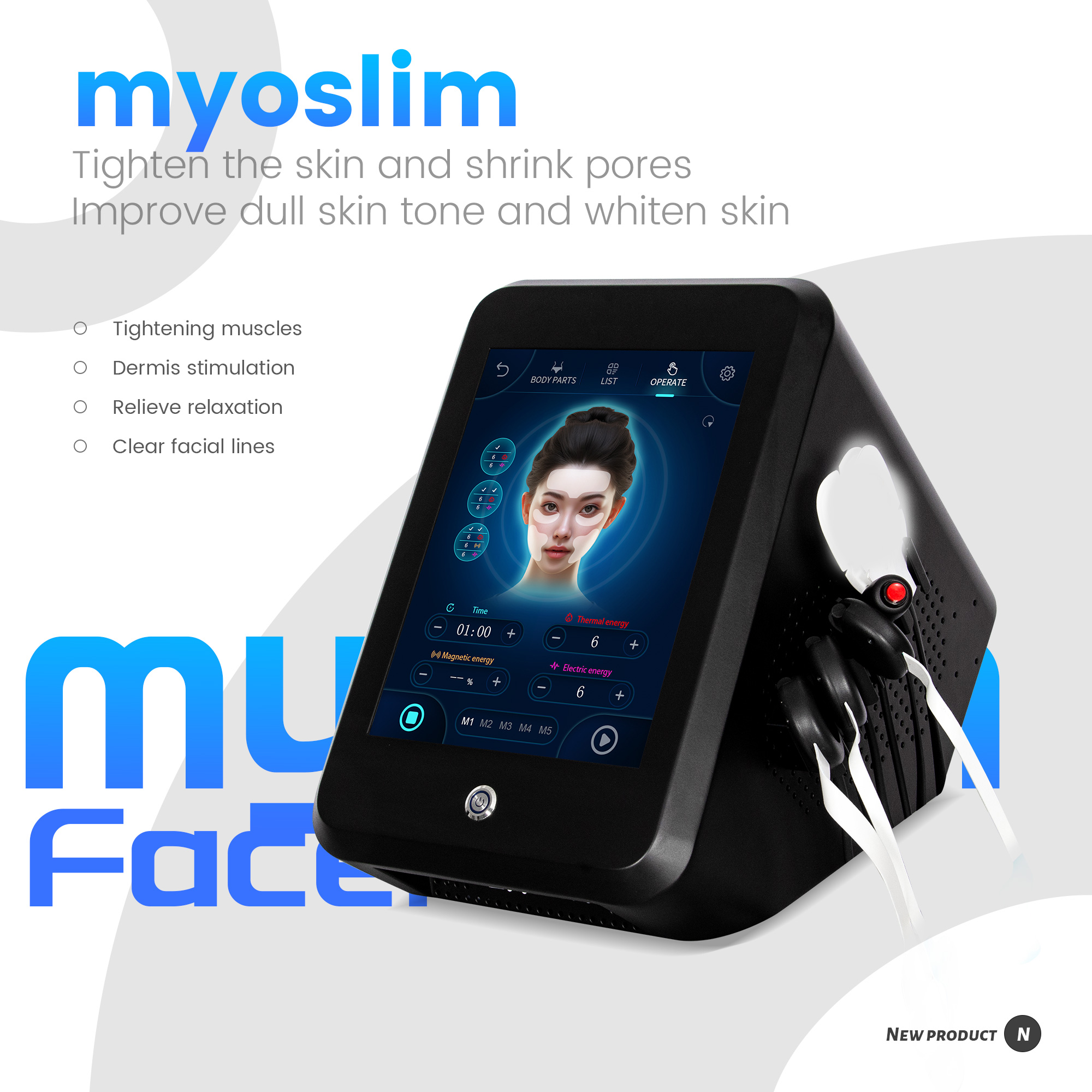 Toning Skin Tightening Increase Muscle Ems Building Face Liftting Anti-ageing Professional Machine Spa