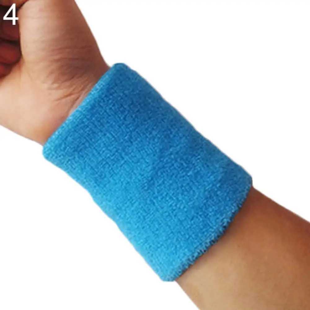 1x Sports Wrist Sweatband Tennis Wristband Cotton Yarn Volleyball Gym Wrist Brace Support Sweat Band Towel Bracelet Protector J251211