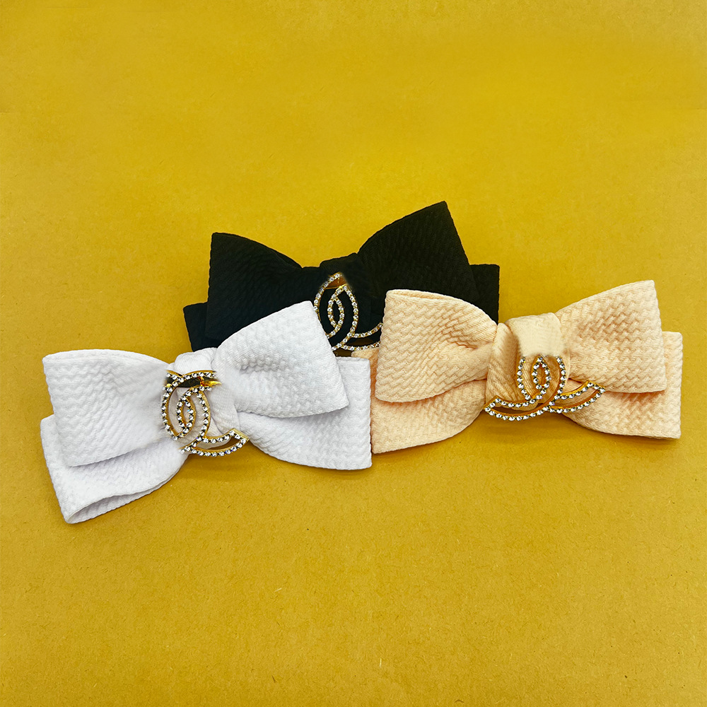 Designer Bow Classic Letter Pattern Luxurious Puppy Bows Cat Topknot Headdress with Rhinestones Dog Grooming Bowknot Pet Hair Accessories 802 Free shi