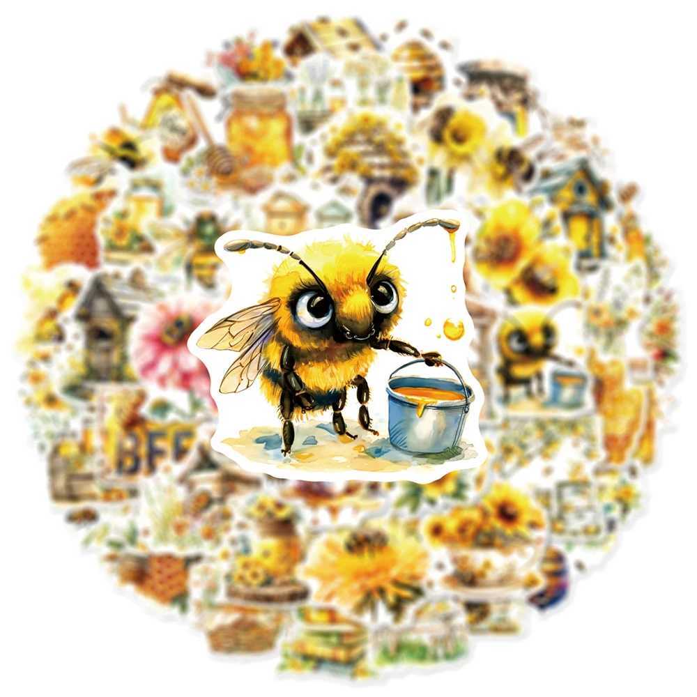 103050PCS Cute Bee cartoon Stickers pot Decals Waterproof DIY Suitcase Stationery KAWaii Graffiti Sticker Gifts C250918