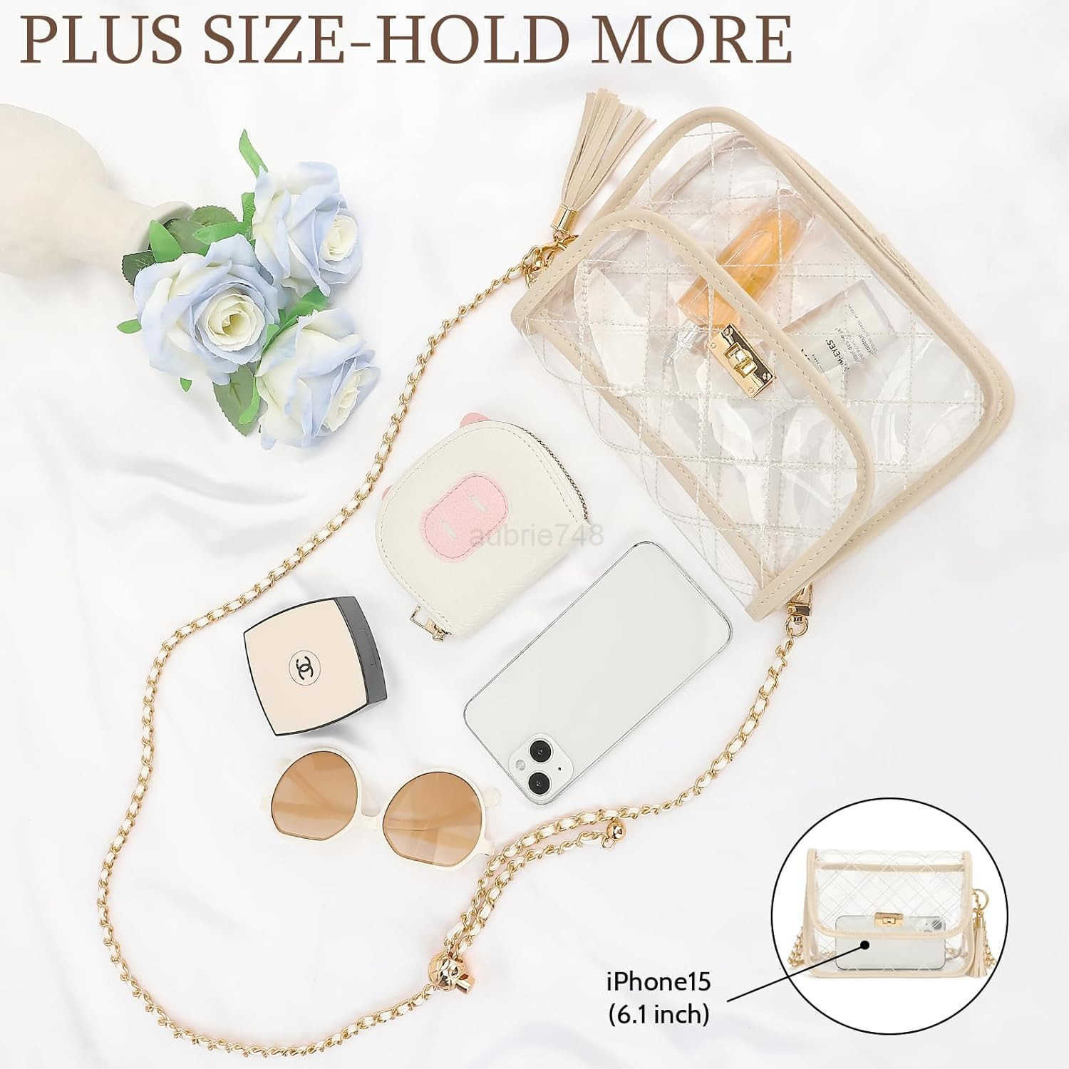 Clear Purse for Women Stadium Approved See Through Clear Crossbody Transparent Shoulder Bag for Sports EventsZ250918