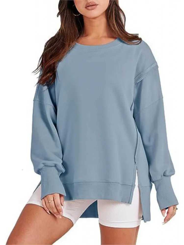 Casual Sports Hoodie For Women Fashion Solid Long Sleeve O Neck Pullover Loose Tops Lady Holiday Streetwear Womens Clothing NewZ250918