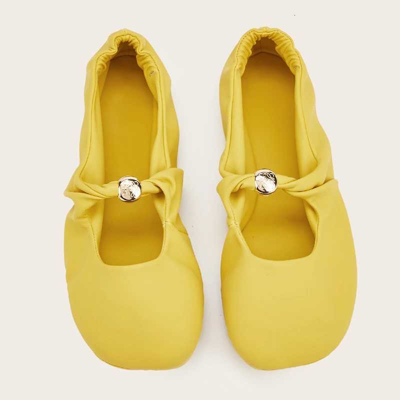 Comfort Soft Leather Ballet Flats Women Fashion Metal Decoration Mary Jane Shoes Casual Light Loafers Elegant Shallow Party Shoe W250918