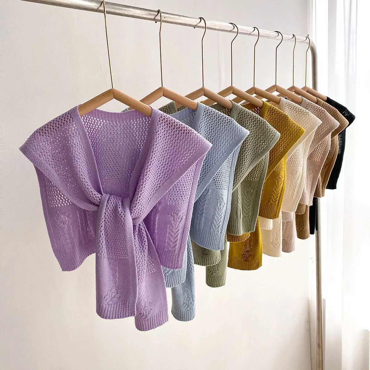 New Solid Color Knitted Shl Scarf Wen Highend Ces With Shirts Fashion Thin Neck Protectors For Spring and Autumn Y250918