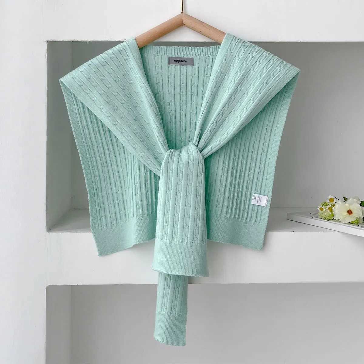 2025 Latest Design Korean Wen Knitted Shl Fake Collar Neck Knit Thin Knotted Ce Summer Off Dr Shoder Scarf Y250918