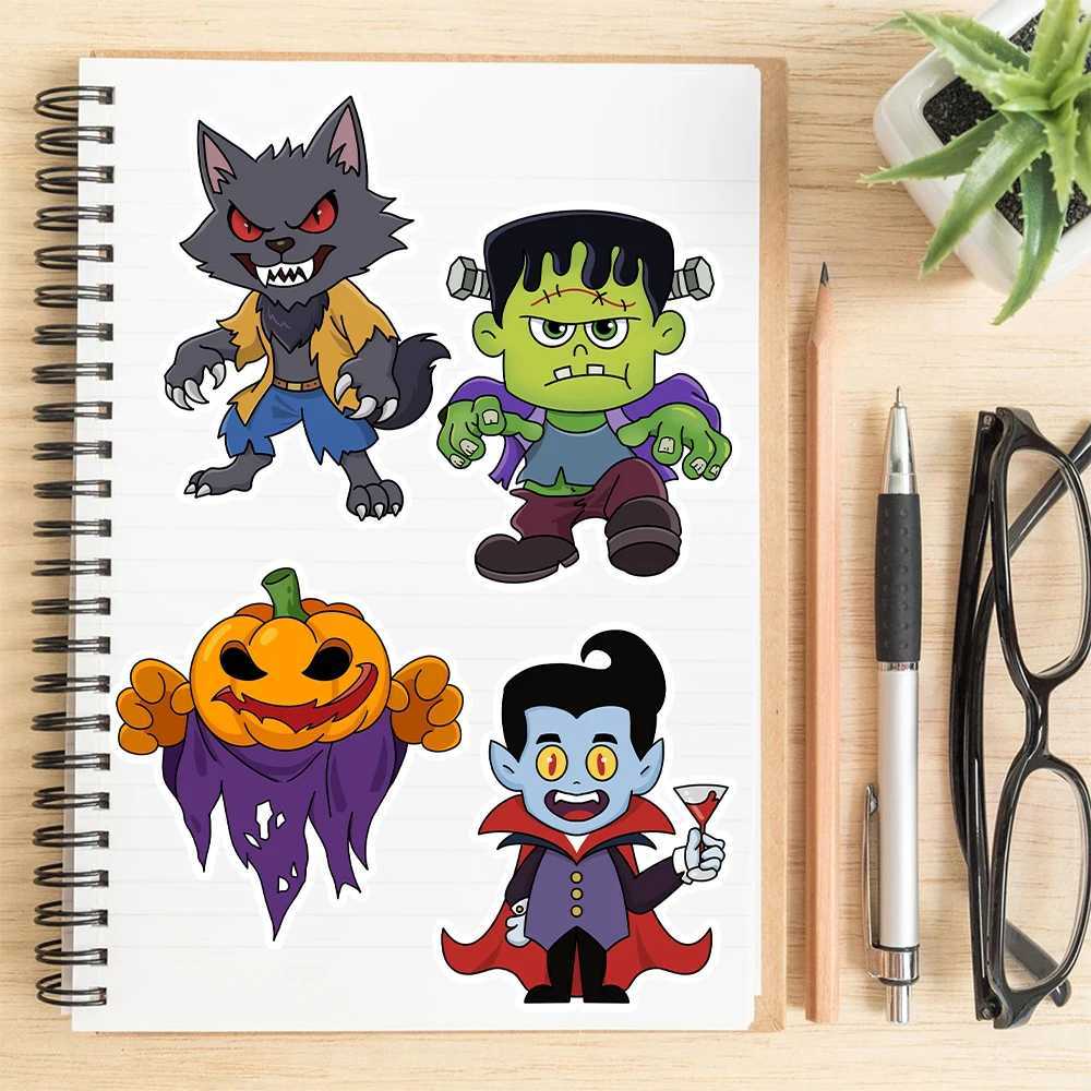 32Sheets Halloween Make a Face Puzzle PVC Sticker Kids Party Favors Gift Toy DIY Pumpkin Ghost Assemble Jigsaw Educational Game C250918