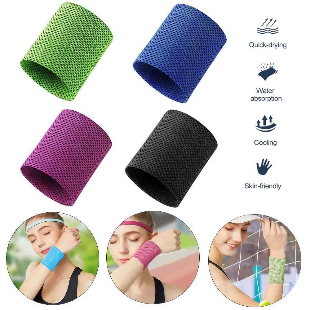 1Pcs Ice Cooling Wrist Brace Support Breathable Tennis Wristband Wrap Sport Sweatband For Gym Yoga Volleyball Hand Sweat Band J251211