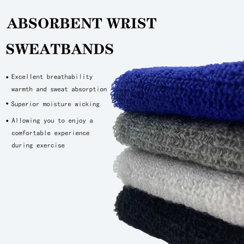 New Hot 1Pair 2Pcs Set Breathable Cotton Wrist Sweatbands Sweat Absorbent Wristbands for Tennis Football Basketball Running Gym J251211