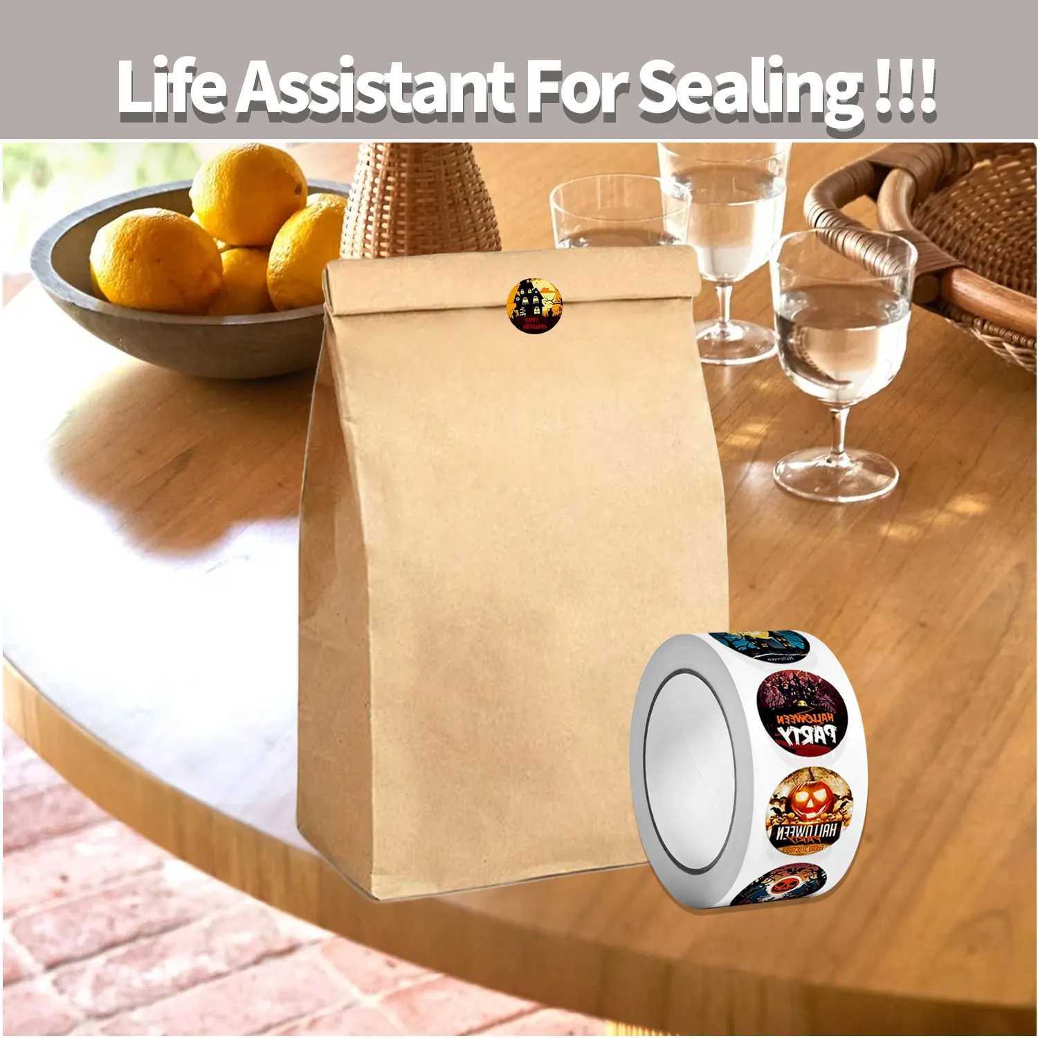 500Pcs Round Cartoon Halloween DayAll SaintsDay Stickers 25cm1 Roll DlY Craft Decoration Scrapbook Label Gift Sealing C250918