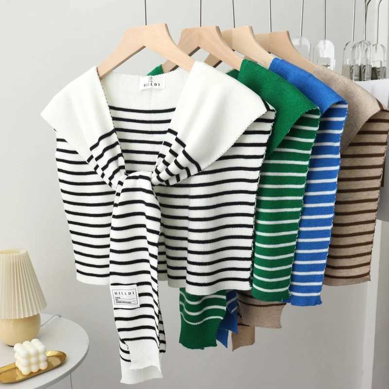 Striped Design Knitted Shl Wr for Wen Men Striped Knotted Scarf Unisex D Shl Spring Summer Decor Ce For Wen Y250918