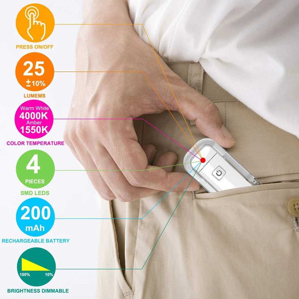 Mini Light Reading Clip Light LED Small Night Light USB Charging Adjustable Brightness Eye Protection Portable C250918