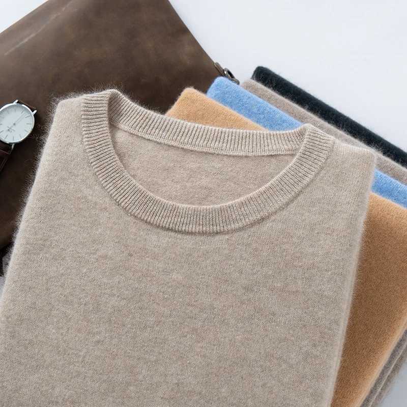 Classic Seamless Men Knitted Cashmere Wool Pullover Leisure Business Sweater Round Neck Ribbed Cuffs High quality SoftWarm TopsZ250918
