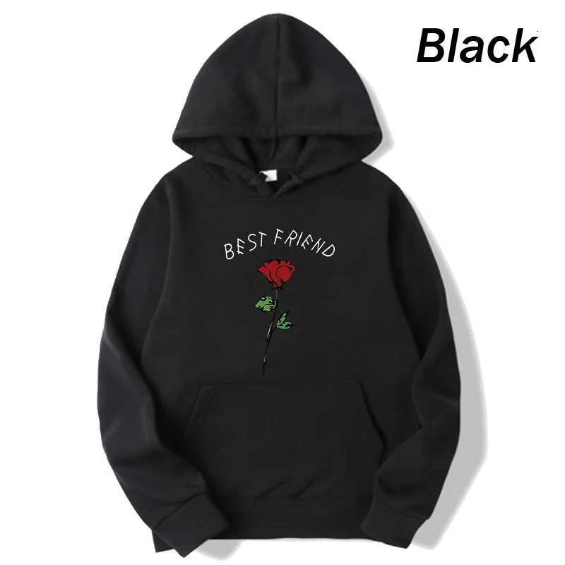 Funny Rose Print Hoodie Best Friends Hoodie Womens Casual Pullover HoodieZ250918