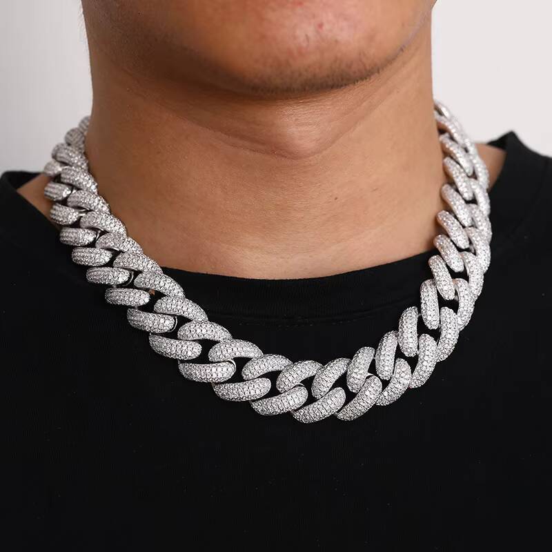 20MM Big Size New Style Iced Out Cuban Link Chain Hip Hop White Gold Plated Miami Cuban Link Necklace for Men Jewelry