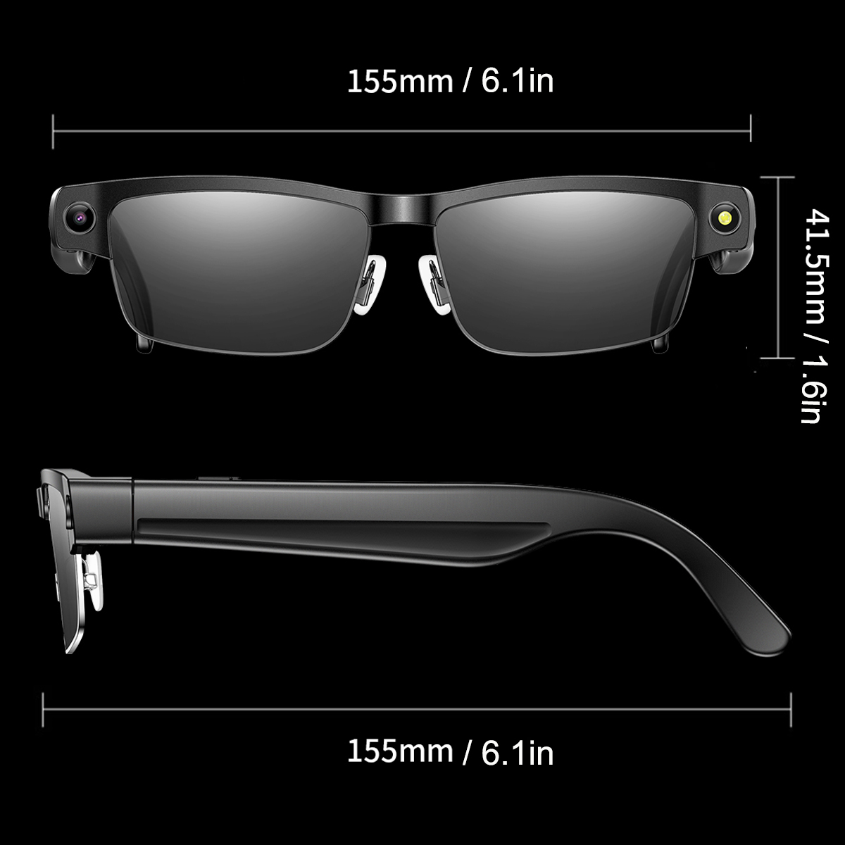 2025 New Product L802 AI Smart Glasses 8-Megapixel Dual-Microphone Noise-Cancellation Object Recognition High-Definition Sound Quality Smart Translati