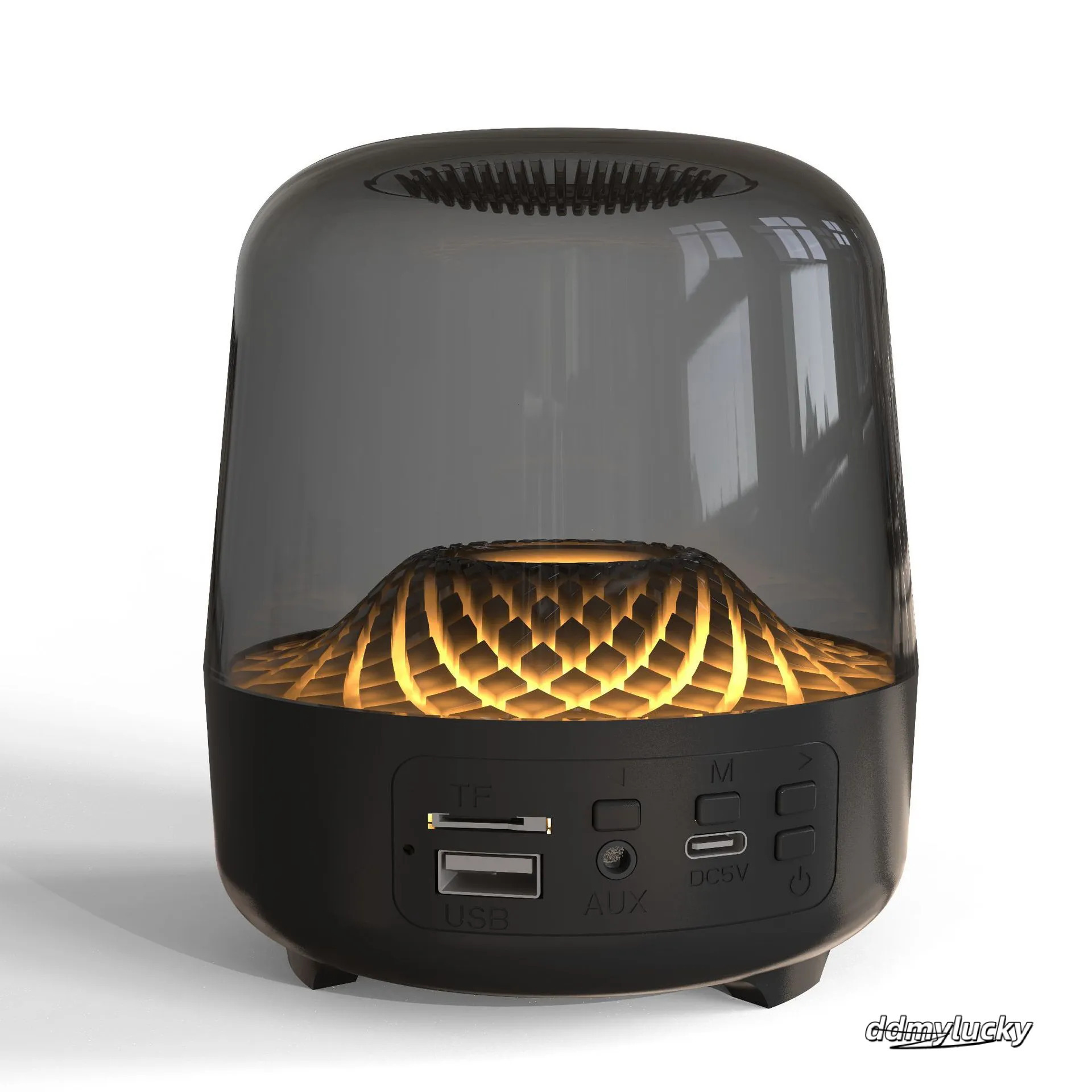 Sound Box Bluetooth Subwoofer Colorful Glass Home High Volume Wireless Computer Audience RGB LED Desktop Portable Speaker Festival New Year Gift ddmyL