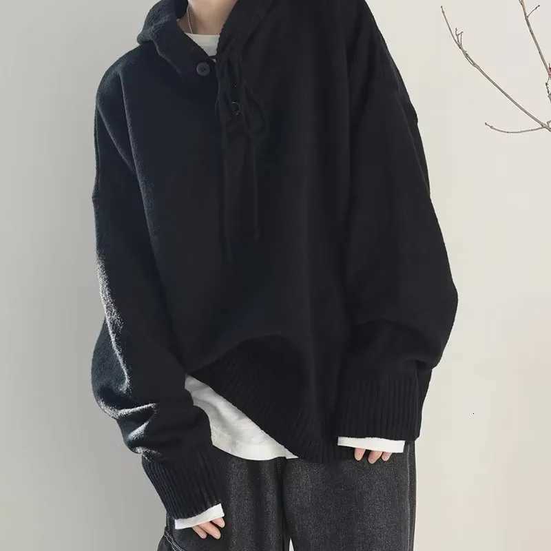 Sweater hoodie mens retro thick coat autumn and winter highend trendy brand knitted sweater jacketZ250918