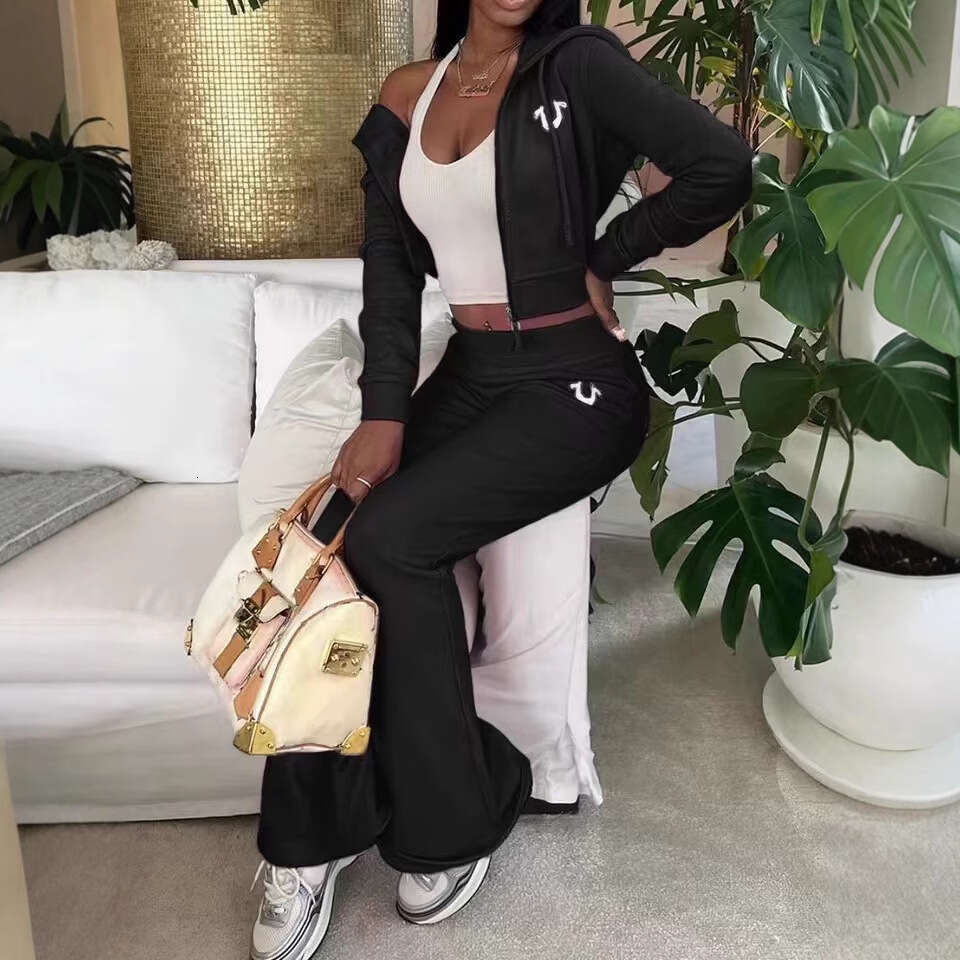 1302 European American Cross-Border U Series Fashion Sweatshirt and Pants Set