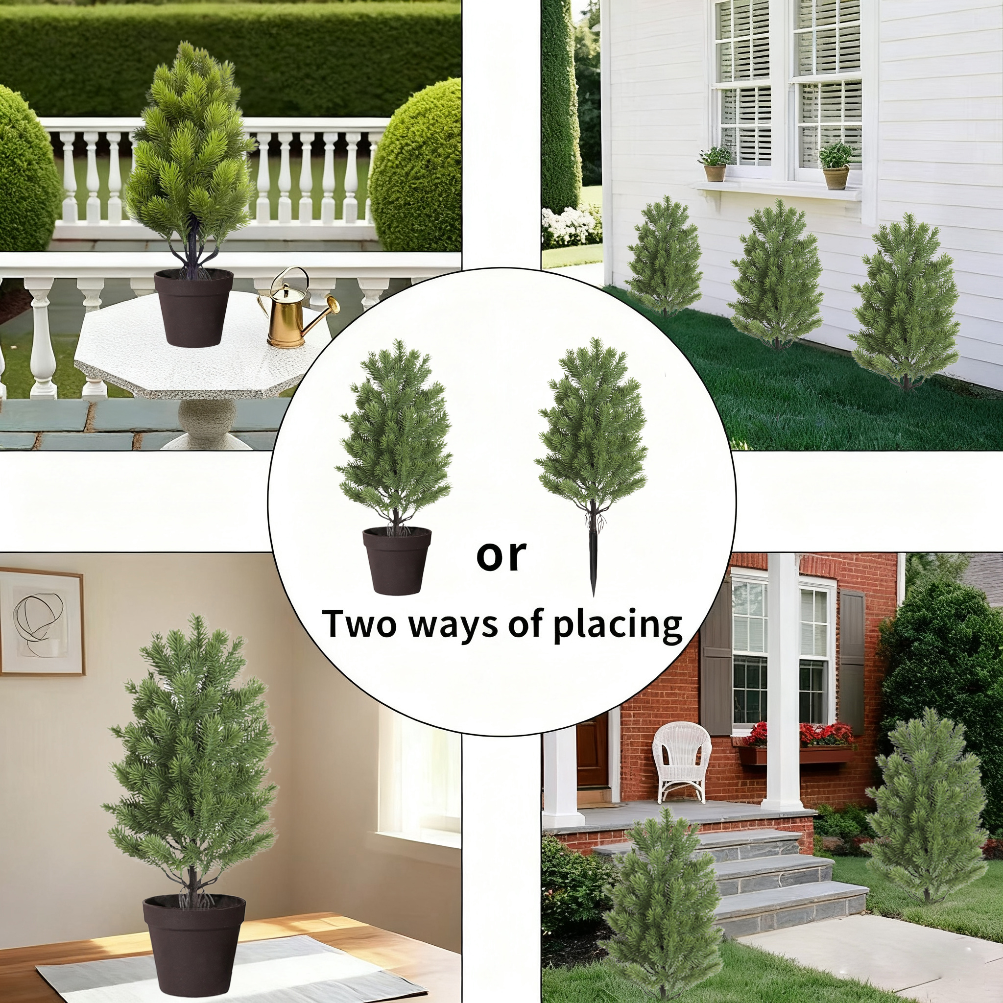 2025 Simulation Christmas Tree Planting Artificial Flowers Simulation Green Planting Potted Christmas Decoration Outdoor Photography Props Decoration