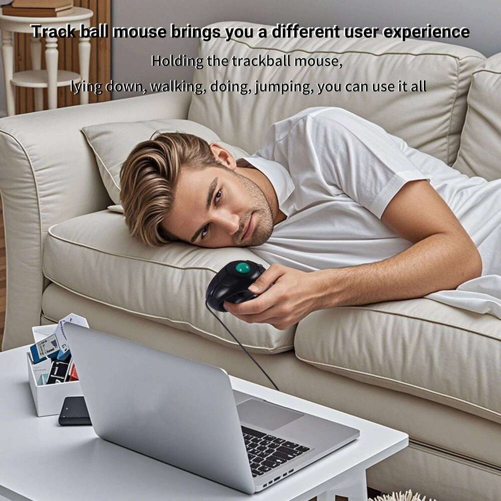 Air Mouse Trackball Left And Right Universal Wired Or Wireless Ergonomics Design Light Weight Portable Rest Work Meeting Use