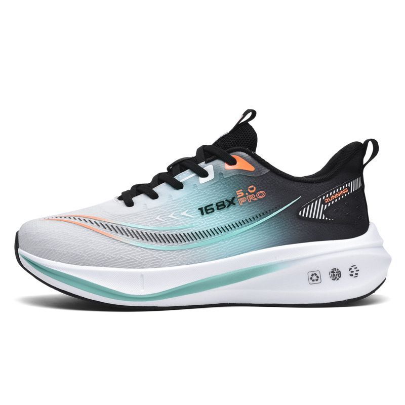 lightweight breathable gradient color running shoes full size sports sneakers with shock absorbing sole trendy quick lace athletic footwear for men