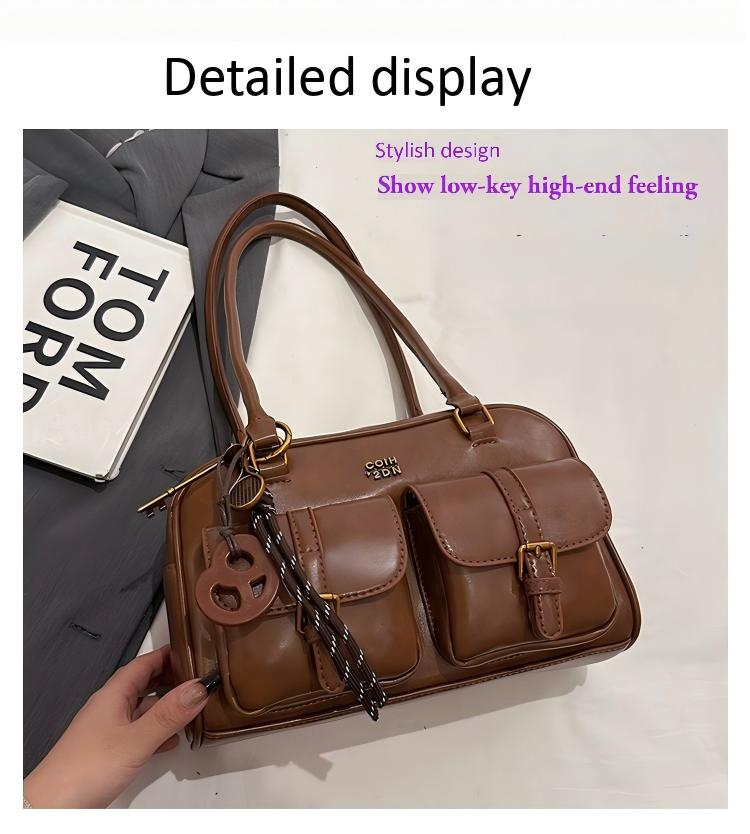 Bowling hand bag women 2025 new style fashion retro armpit bag versatile large capacity shoulder commuter bag