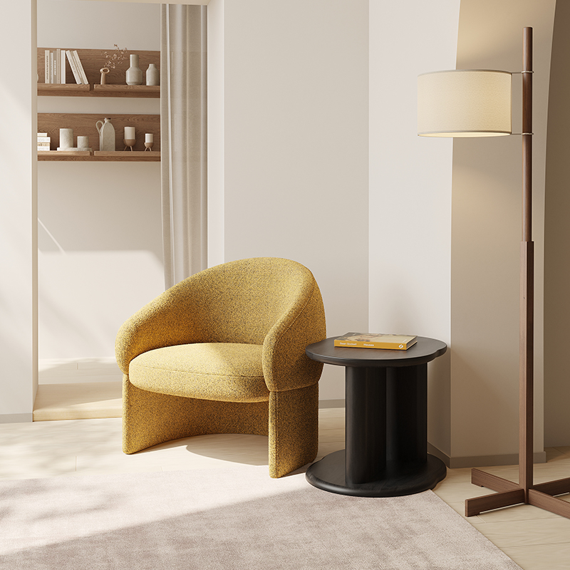 Living Room Furniture Modern Mushroom - Shaped Light Grey Fabric Lounge Chair for Living Room & Office