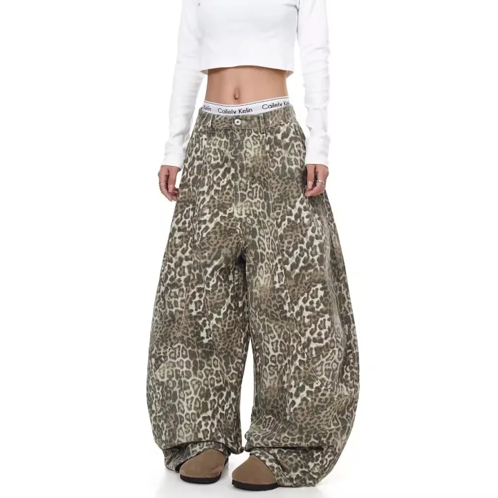 Men's Jeans Autumn Korean Trendy Harajuku Streetwear Y2K Candy Chain 3D Printed Baggy Hip-hop Retro Punk Straight Wide-leg Pants
