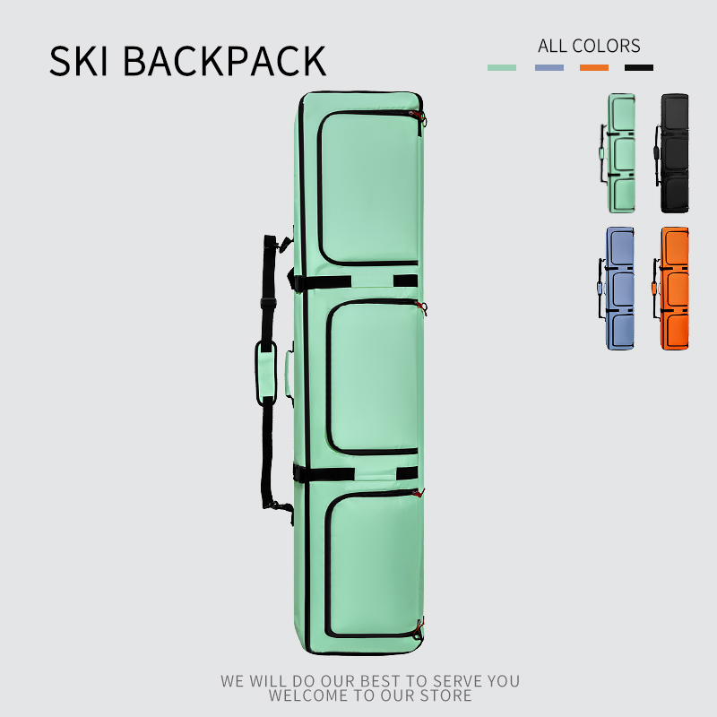 2025 New Lightweight Ski Bag with Wheels Single/Double Board Ski Backpack Dual-Shoulder Design with Separate Compartments Ski Gear Bag Sampling link