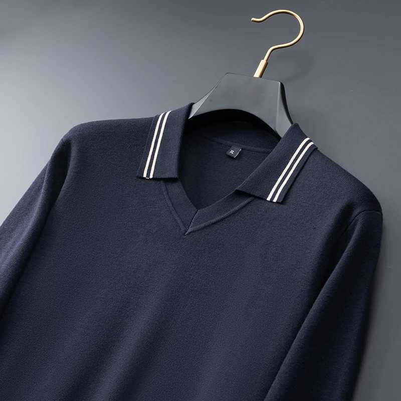 8XL 7XL 6XL Pull Homme 2025 New Fall Winter High End Luxury Thin Wool Sweater Men Soft Warm Mens Jumpers Zipper Lapel PulloversZ250918