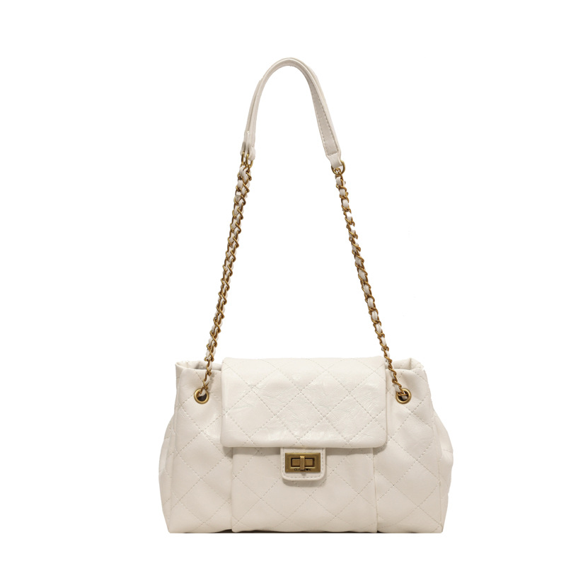 Designer bag hot free shipping Diamond Lattice Chain Small Square Bag New Vintage Simple Leisure Diagonal Cross Bag for woman black red coffee white