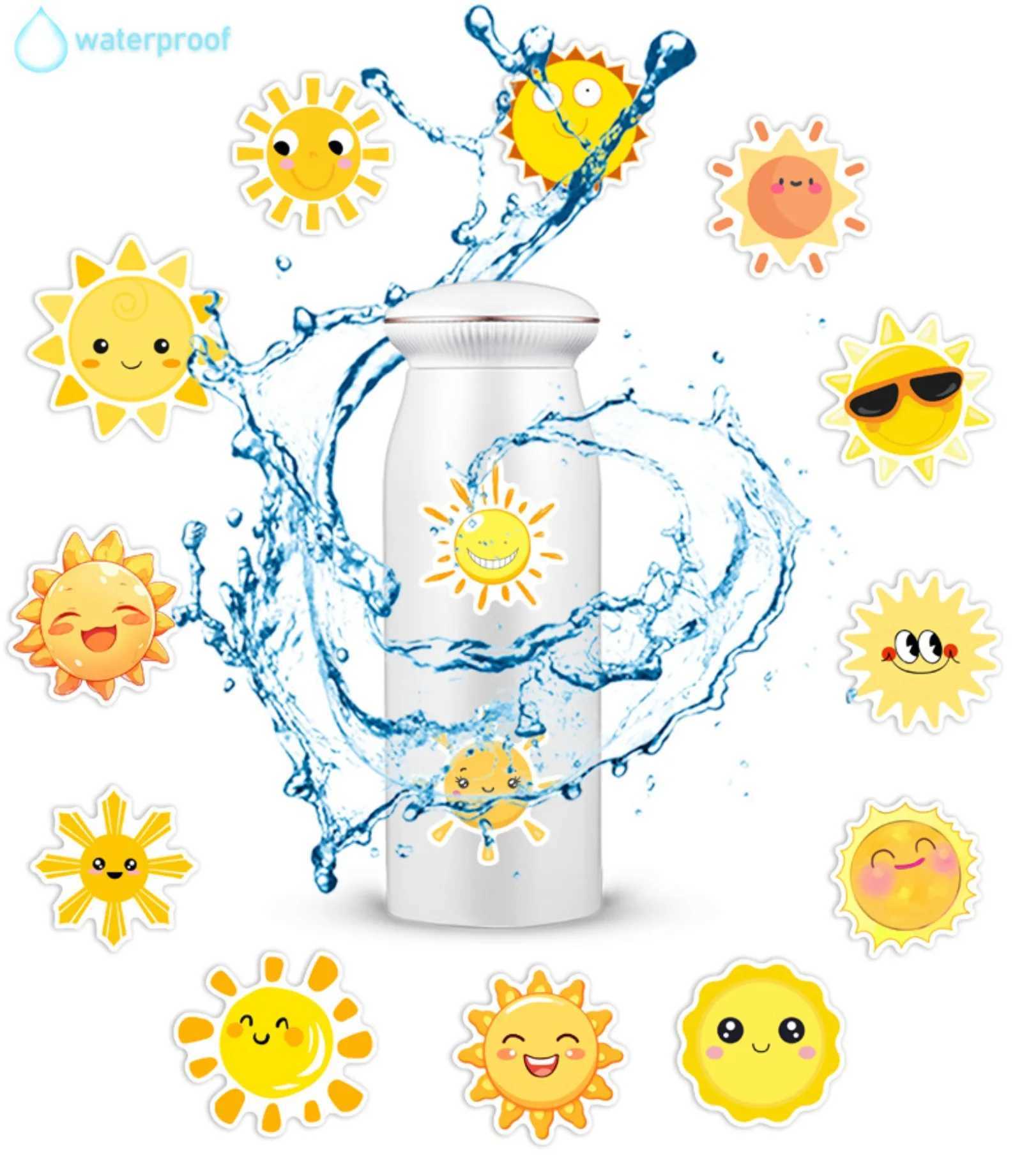 102550pcs cartoon Funny Sun Stickers Graffiti for DIY Waterproof Toy Suitcase Water Bottle Phone Laptop Decor C250918