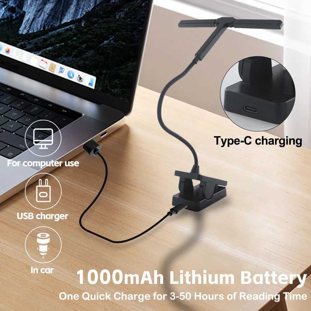 Eyecare 51 LED Clip Reading Book Lamp 4 Colors Modes Adjustable Brightness Flexible Rotating Desk Lights Bedroom Night Light C250918