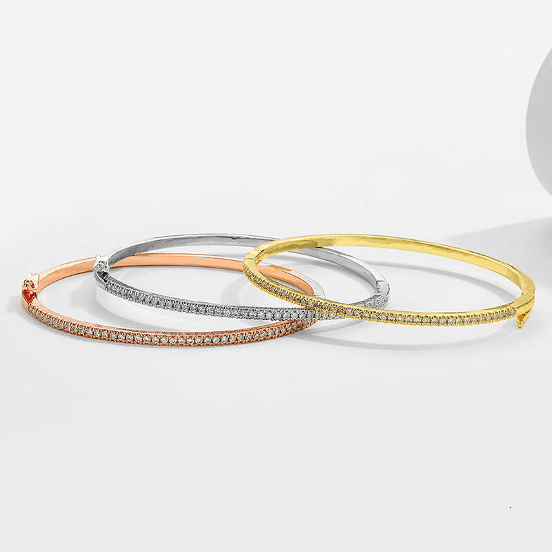 RAKOL New Platinum Plated with AAA Zircon Simple Open Bracelet for Women ddmypluto