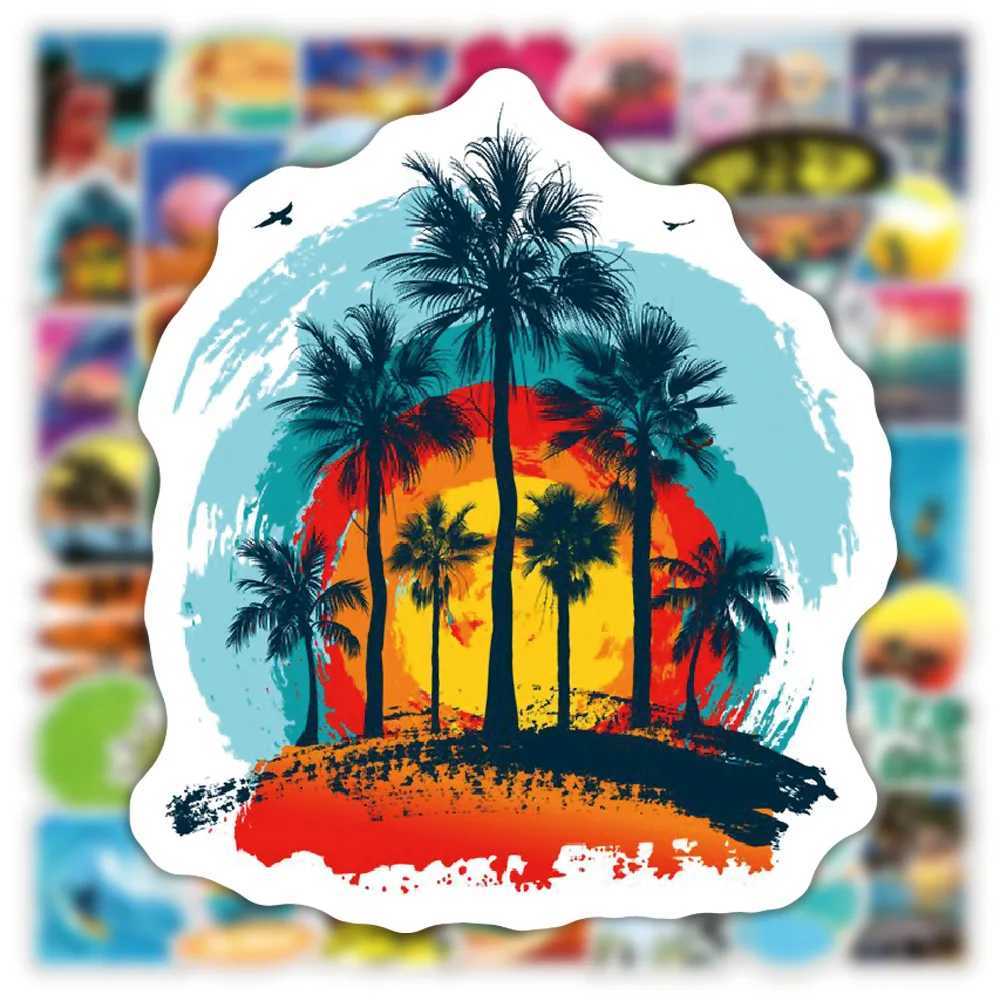 103050100PCS Hawaii Summer Surfing Stickers Tropical Beach Surf Decals Travel Luggage Surfboard Water Bottle Sticker Toy C250918