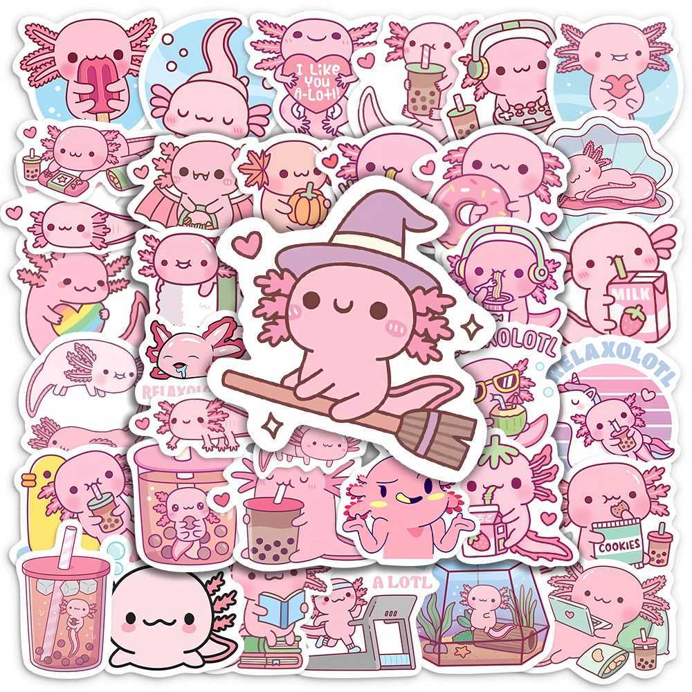 Cute Cartoon Axolotl Stickers Kawaii DIY Kids Toys Gift Decorative Decal for Laptop Phone Scrapbook Diary Luggage Waterproof C250918