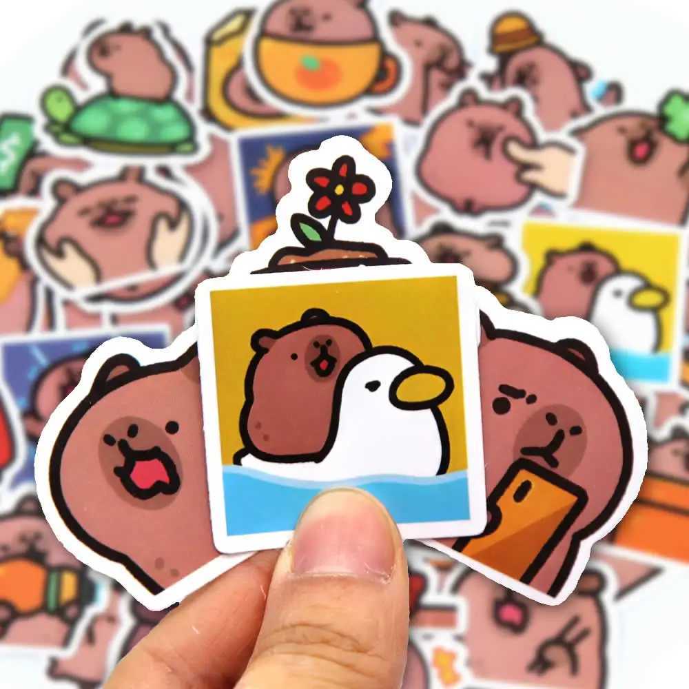 1050100pcs Capybaras Stickers Cartoon Cute Decals Toy Stationery Guitar Phone Bicycle Laptop Luggage Car Graffiti Kids Sticker C250918