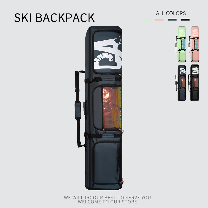 Ski Bag with Wheels for Snowboards and Skis Large Capacity Backpack Dry/Wet Separation Ski Gear Bag Sampling link