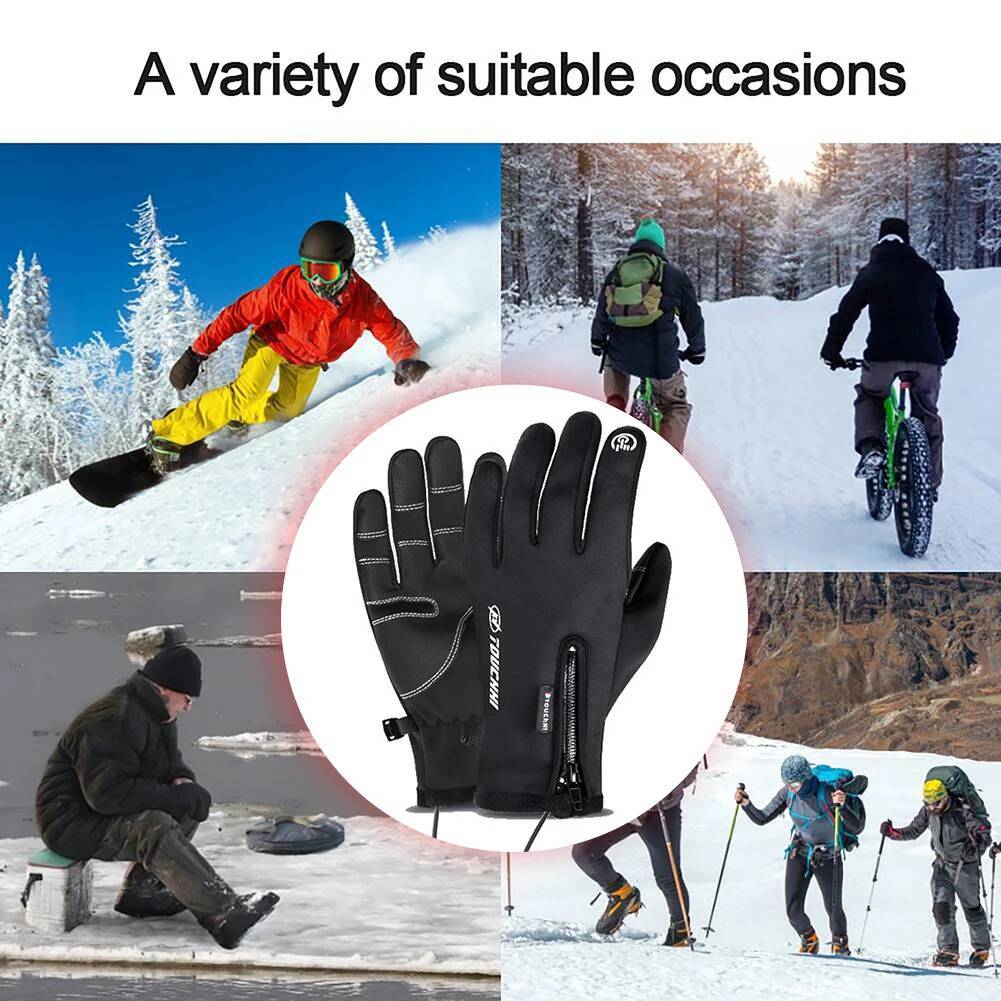 USB Touch Screen Winter Ski Windproof Heated Gloves Cycling Running Driving Hiking Walking for Women Men ddmythur