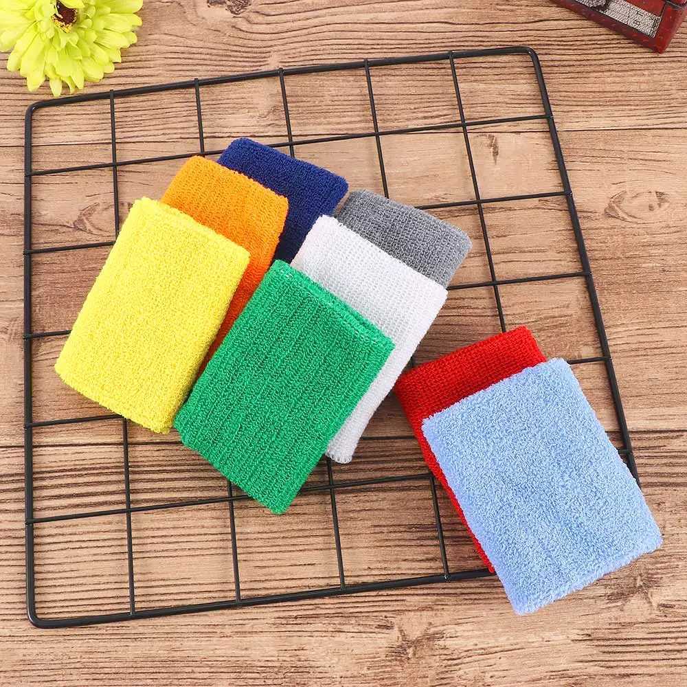 1pc Adult Cotton and Fiber Wrist Sweat Band Sports Set Gym Sweatband Fitness Towel Fancy Dress Run Wristband Wrist Guard Support J251211