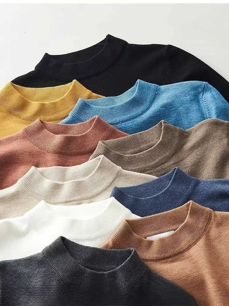 Mens Long Sleeve Knit Pullover Sweater Autumn Winter Thermal Warm Classic Sweater Lightweight Army Green Dark Grey SweaterZ250918