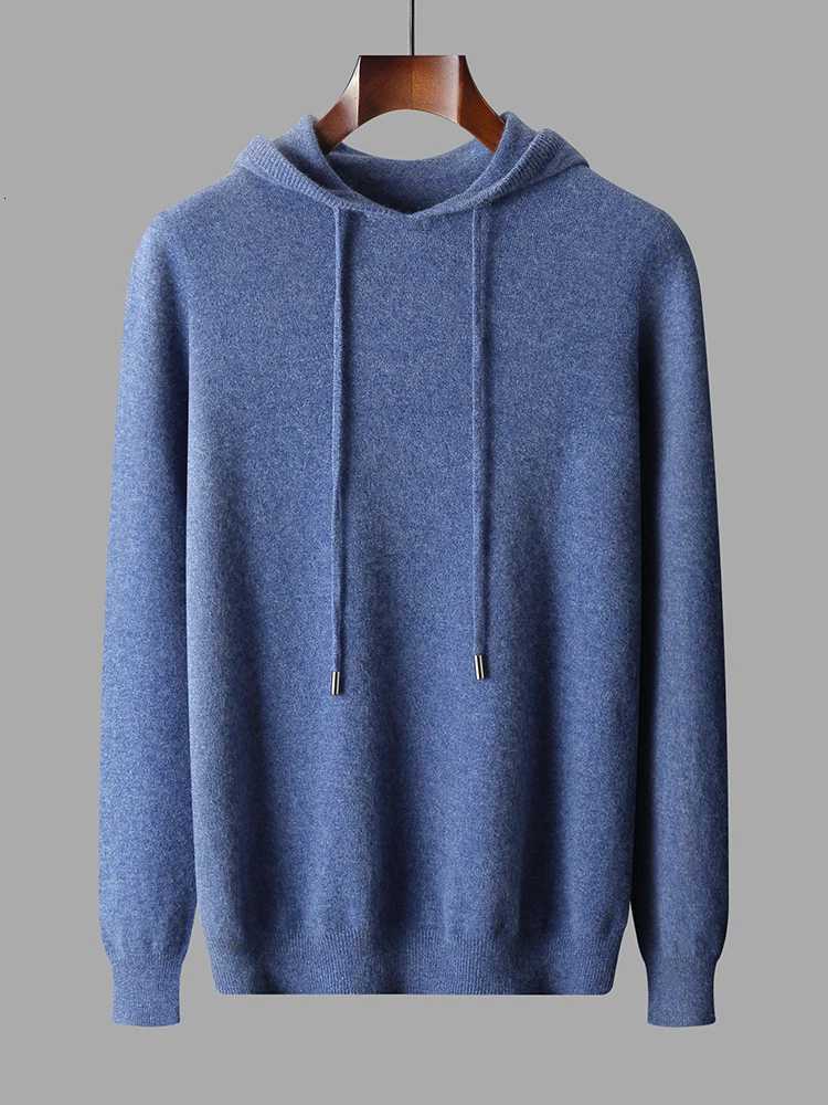 Merino 100 Wool Mens Hoodie Firstline Ready To Wear Casual Fashion Pullover Hooded Knitted SweaterZ250918