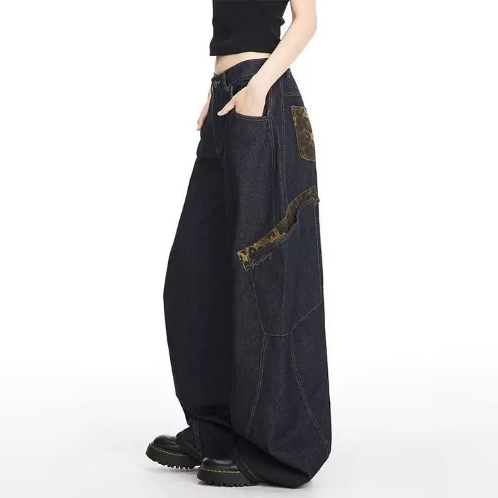 Men's Jeans Autumn Korean Trendy Harajuku Streetwear Y2K Candy Chain 3D Printed Baggy Hip-hop Retro Punk Straight Wide-leg Pants
