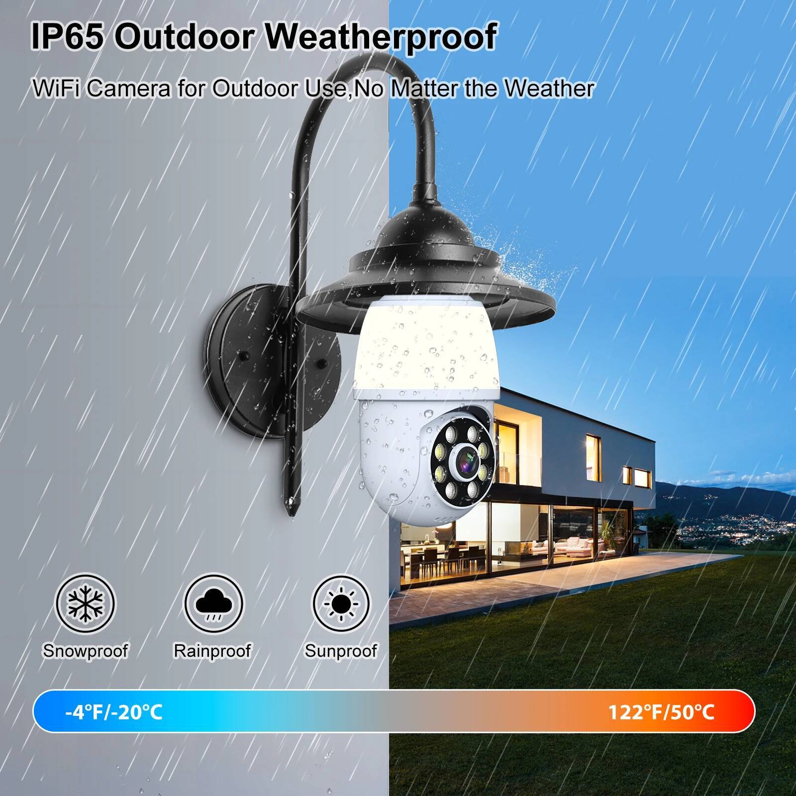 5Mp E27 Camera Wifi Surveillance With LED Bulb PTZ 10X Zoom Ai Human Tracking Two-Way Audio Night Vision Wireless Cam ICSEE