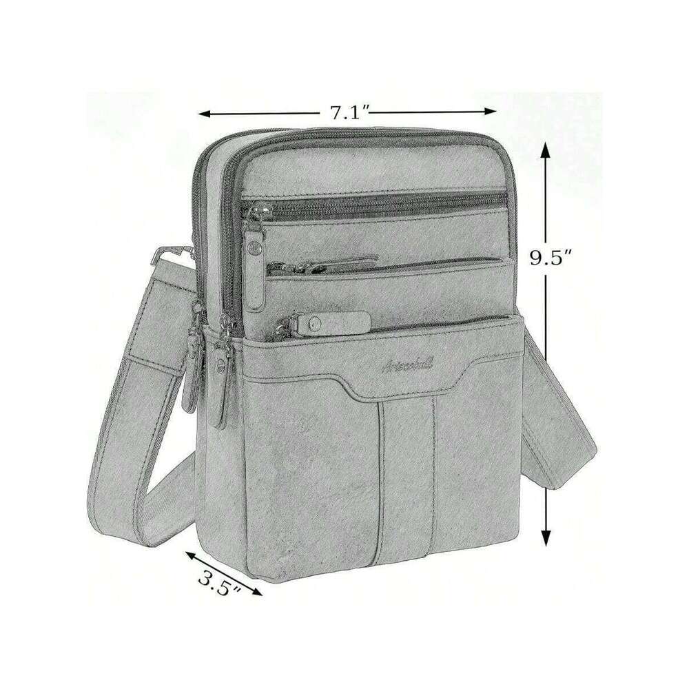 Small Leather Sling Shoulder Bag Messenger Pack Men, Man Purse