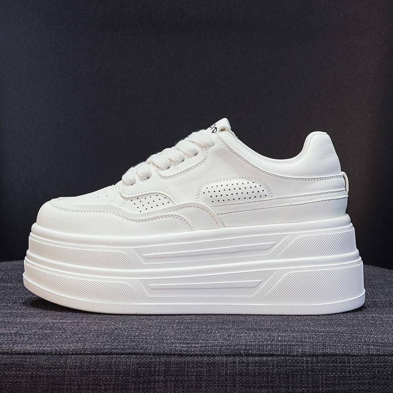 Sneakers For Women Casual Shoes Autumn New Thick Soled Flat Height Increasing Casual Sports Shoes Big White Shoes Ddmysaturn