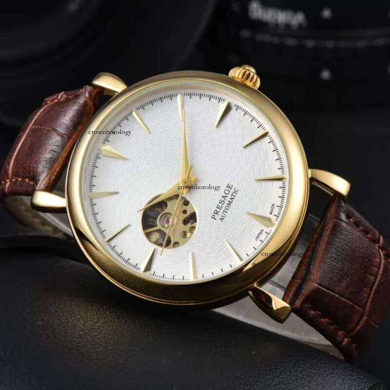 Presage Designer Watches for Men Mechanical Automatic Sapphire Luxury Mens Watch Cow Leather Belt Waterproof Seikowatch Watches