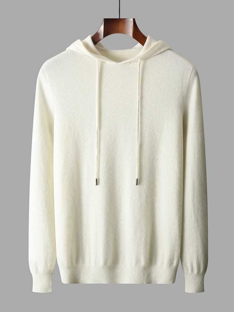 Merino 100 Wool Mens Hoodie Firstline Ready To Wear Casual Fashion Pullover Hooded Knitted SweaterZ250918