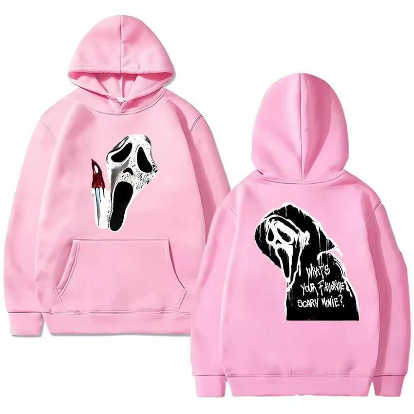 2025 New in Gothic Double Sided Printed Streetwear Women Ghostface Graphic Hoodie Hip Hop Fleece Long Sleeve SweatshirtsZ250918